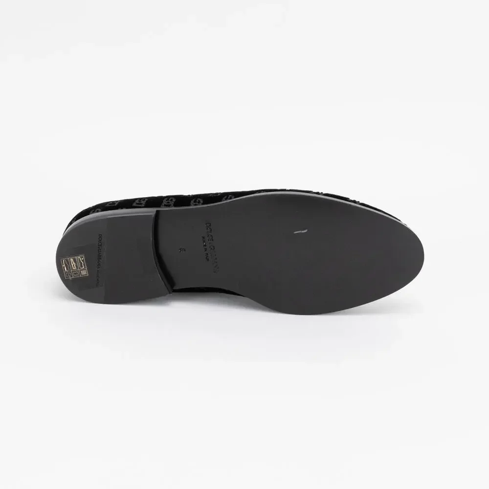 Dolce & Gabbana Men Monogram Smoking Slippers Black Size 8 (Store Display)
